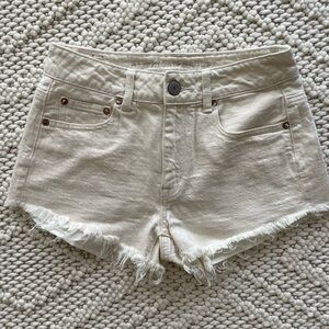 AE Cream Denim Shorts